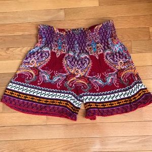 Colorful Size M Flowy Boho Shorts